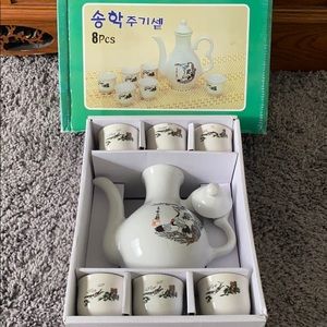 Vintage 8pc Korean Tea Set